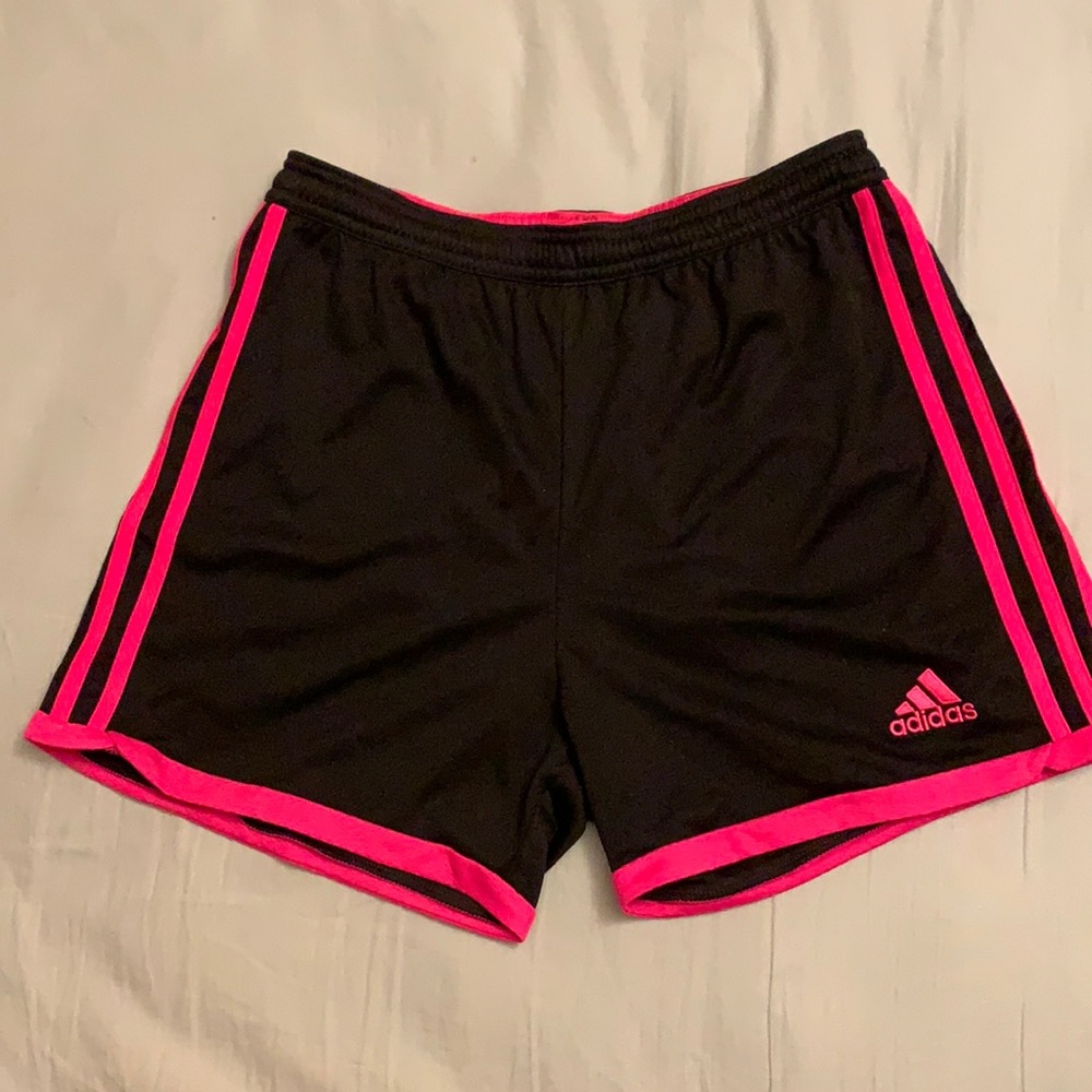 Adidas black/hot pink shorts